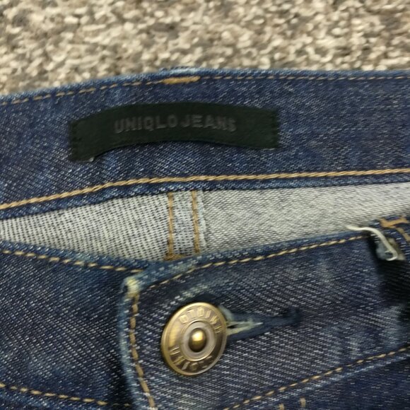 Uniqlo Jeans Selvedge 31x31 Slim Straight Fit Japanese Kaihara Denim Dark Blue - Picture 4 of 12